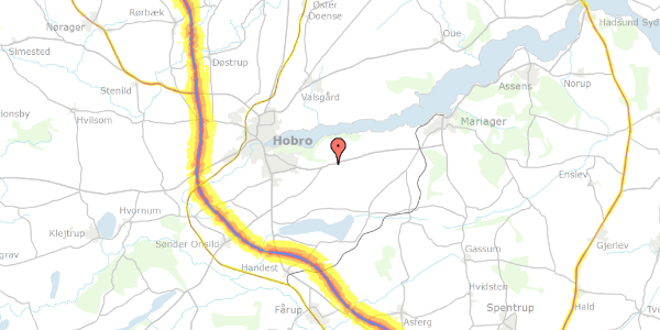 Trafikstøjkort på Mariagervej 84A, 9500 Hobro