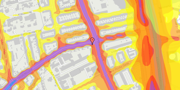 Trafikstøjkort på Nordre Frihavnsgade 88, 2100 København Ø