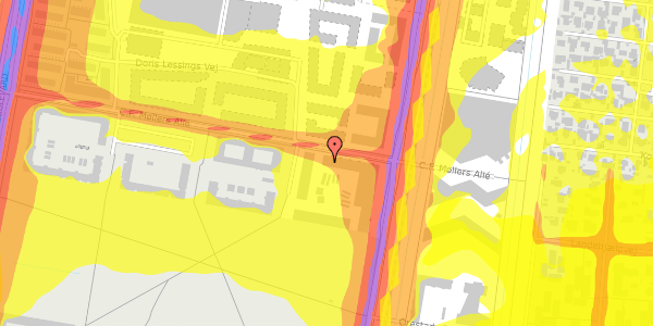 Trafikstøjkort på C.F. Møllers Allé 92, st. th, 2300 København S