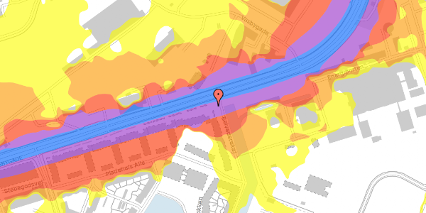 Trafikstøjkort på Belvederekaj 2, 1. th, 2450 København SV