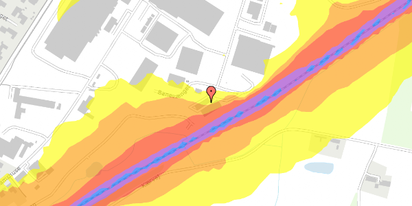 Trafikstøjkort på Banevænget 7, 8362 Hørning