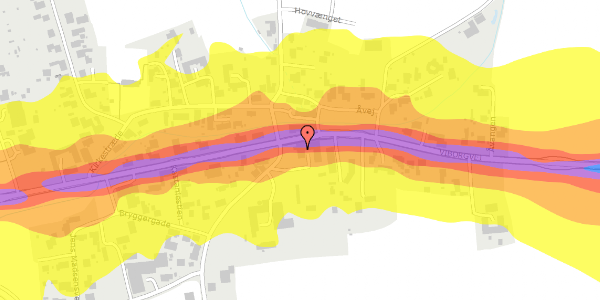 Trafikstøjkort på Sjellevej 1, st. 3, 8450 Hammel