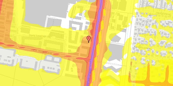 Trafikstøjkort på Halldór Laxness Vej 14, 3. th, 2300 København S