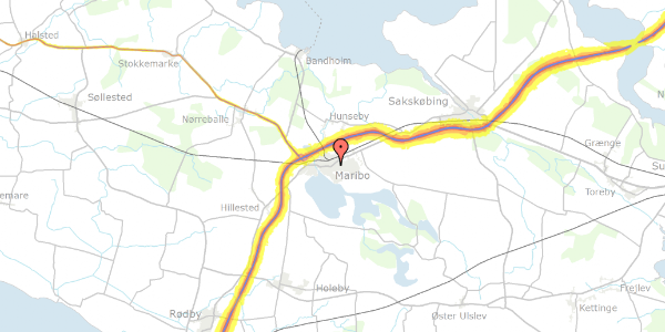 Trafikstøjkort på Østergade 66, 4930 Maribo