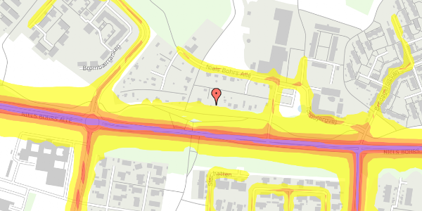 Trafikstøjkort på Skovkrogen Havekoloni 34, 5220 Odense SØ