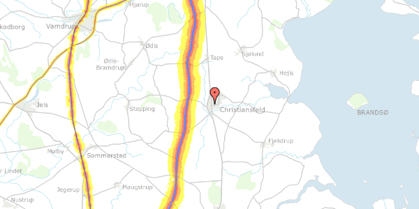 Trafikstøjkort på Nørregade 14, 6070 Christiansfeld