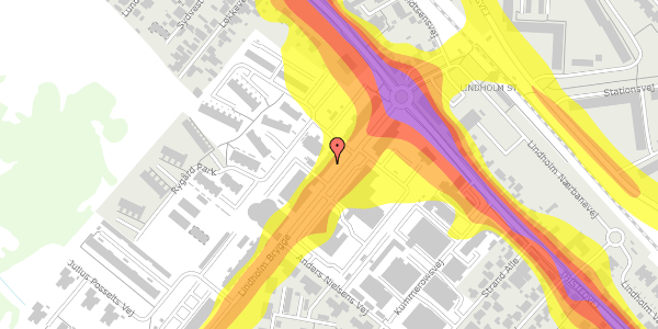 Trafikstøjkort på Lindholm Brygge 17, 4. 7, 9400 Nørresundby