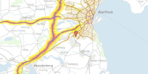 Trafikstøjkort på Jens Juuls Vej 42, 8260 Viby J