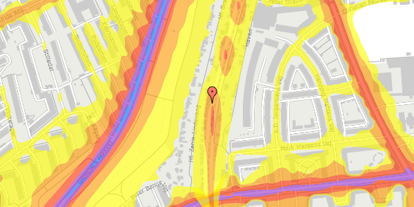 Trafikstøjkort på Hf. Zenia-Lindevang 30, 2000 Frederiksberg