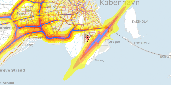 Trafikstøjkort på Sindingvej 9, 2770 Kastrup