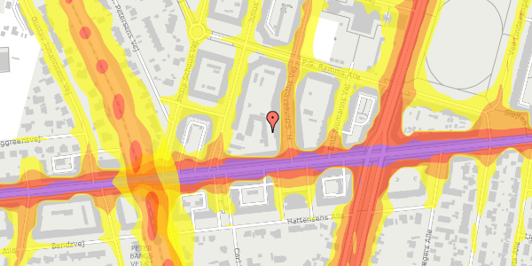 Trafikstøjkort på H. Schneekloths Vej 3A, 2000 Frederiksberg