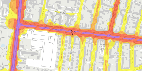 Trafikstøjkort på Frederiksberg Alle 57, st. , 1820 Frederiksberg C