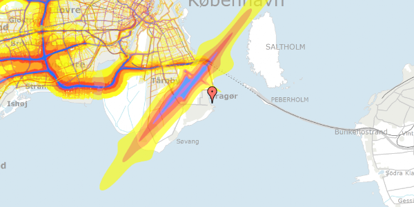 Trafikstøjkort på Dragør Stationsplads 3, 1. th, 2791 Dragør