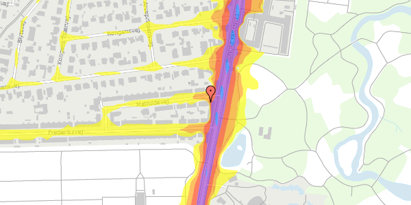 Trafikstøjkort på Mathildevej 1, 2000 Frederiksberg