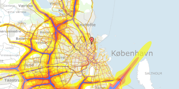 Trafikstøjkort på Serridslevvej 15, 2100 København Ø