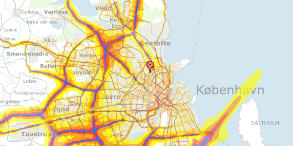 Trafikstøjkort på Bispebjerg Bakke 12, 2400 København NV