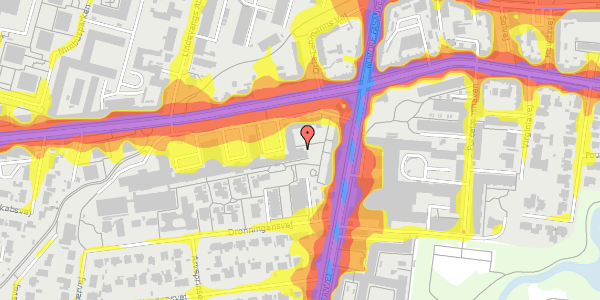 Trafikstøjkort på Peter Bangs Vej 1A, 2000 Frederiksberg