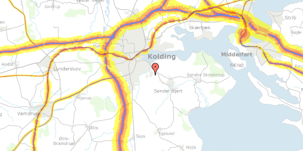 Trafikstøjkort på Goldbækparken 88, 6000 Kolding
