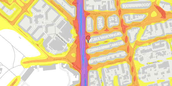 Trafikstøjkort på Østerbrogade 128, 2100 København Ø