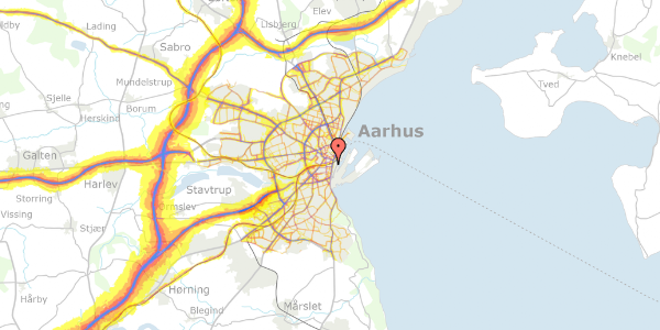 Trafikstøjkort på Værkmestergade 3, st. , 8000 Aarhus C