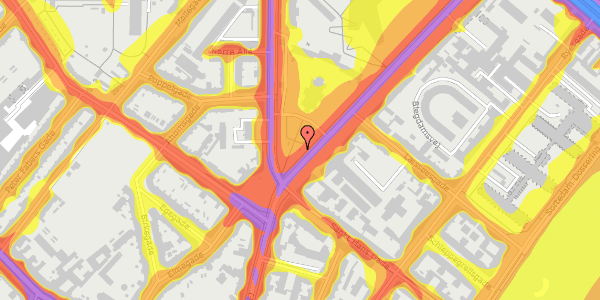 Trafikstøjkort på Blegdamsvej 1, 2200 København N