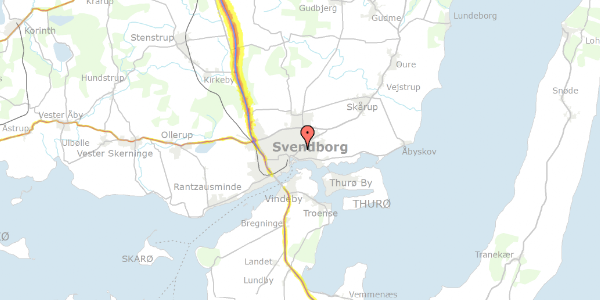 Trafikstøjkort på Nyborgvej 70, 5700 Svendborg