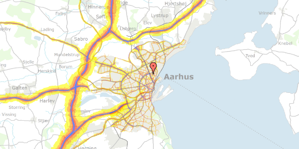 Trafikstøjkort på Bartholins Allé 10, 8000 Aarhus C