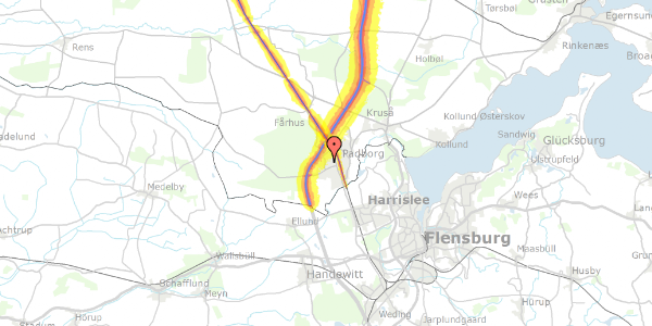 Trafikstøjkort på Hermesvej 11, 6330 Padborg