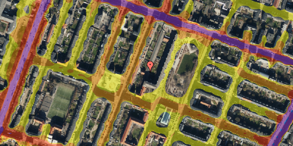 Trafikstøjkort på Aksel Møllers Have 20A, st. 1, 2000 Frederiksberg