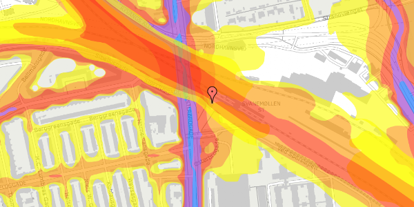 Trafikstøjkort på Østerbrogade 246, 2100 København Ø