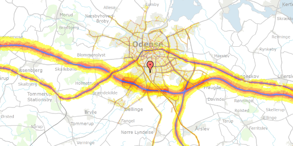 Trafikstøjkort på Erik Bøghs Sti 3, 5230 Odense M