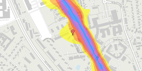 Trafikstøjkort på Hasselvænget 49, 4300 Holbæk