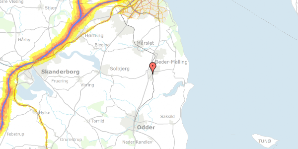 Trafikstøjkort på Engholt 11, 8340 Malling