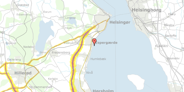 Trafikstøjkort på Strandkrogen 10, 3060 Espergærde