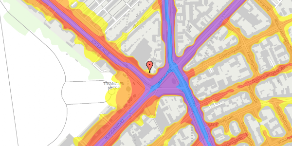 Trafikstøjkort på Øster Allé 4, 2100 København Ø