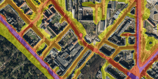 Trafikstøjkort på Guldbergsgade 29, 3. , 2200 København N