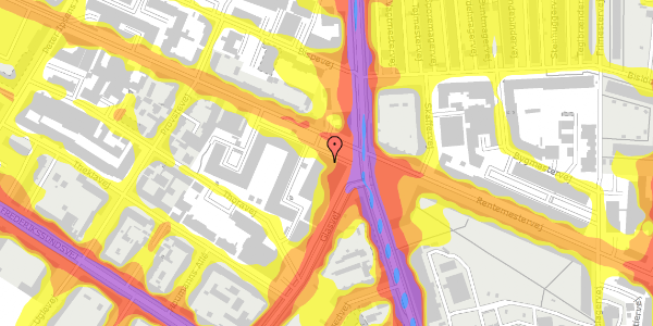 Trafikstøjkort på Glasvej 33, 4. , 2400 København NV