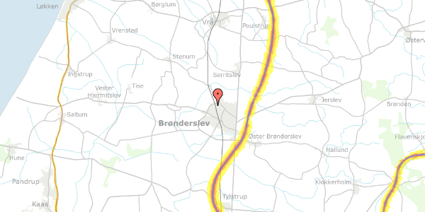 Trafikstøjkort på Susåvej 28, 9700 Brønderslev