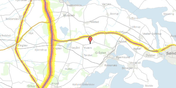 Trafikstøjkort på Avntoftvej 2, st. 1, 6300 Gråsten