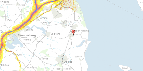 Trafikstøjkort på Søndermarksvej 10, 8340 Malling