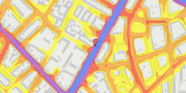 Trafikstøjkort på Jagtvej 109, 2200 København N