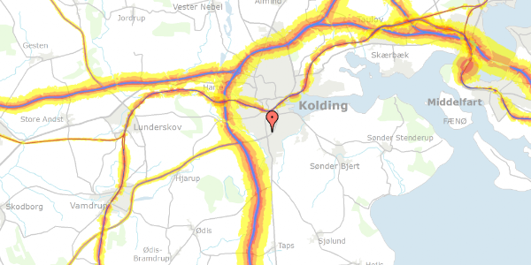 Trafikstøjkort på Peter Beirholms Vej 2, 6000 Kolding