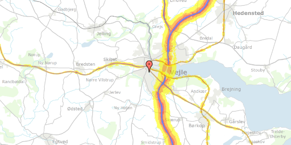 Trafikstøjkort på Koldingvej 140, 7100 Vejle