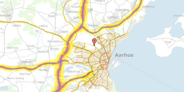 Trafikstøjkort på Haveforeningen Marienlyst 14, 8200 Aarhus N