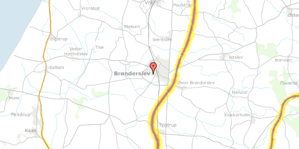 Trafikstøjkort på Hedeparken 10, 9700 Brønderslev