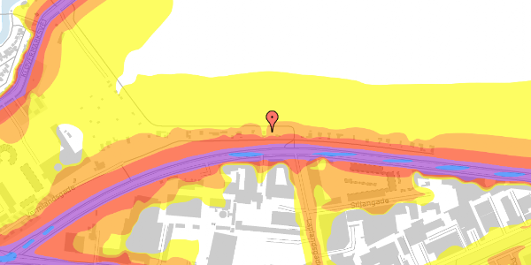 Trafikstøjkort på Uplandsgade 57, 2300 København S