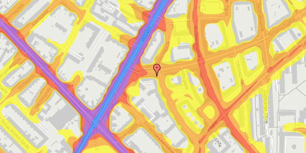 Trafikstøjkort på Fensmarkgade 65, 3. , 2200 København N