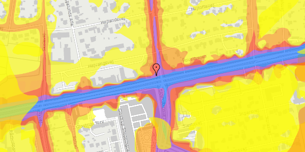 Trafikstøjkort på Hovedvejen 98, 2600 Glostrup