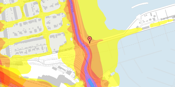 Trafikstøjkort på Svaneknoppen 1, 2100 København Ø