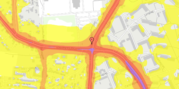 Trafikstøjkort på Lundtoftevej 43, 2800 Kongens Lyngby